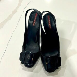 Prada Peep Toe Sling Back